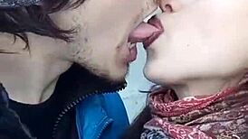 Lesbian lovers lock lips in deep wet kisses leading to massive cumshot exchange