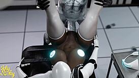 whoa, that huge ass robot chick taking the hung alien's monster cock part 1!