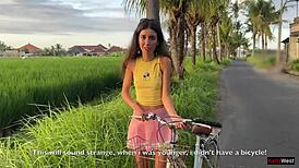 cute 18yo swaps bike ride for stranger's throbbing creampie thrill