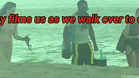 Filmed my exhibitionist wife Stefanie Mafra taking BBC on nude beach!! 🌴🍆