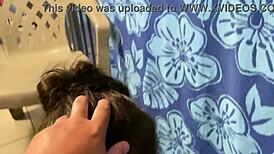 Open wide for this hotel blowjob wife sucking huge cock to mouthful cum outdoors