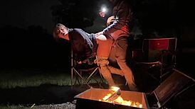 using my pussy out at this public camp, fingers crossed we get caught fucking