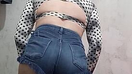 Latina Transsexual Crossdresser Twerks Short Shorts Ass Fetish Solo Tease