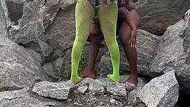 ⭐️i seduced tourist guard fucked him deep on wet rock doggystyle⭐️