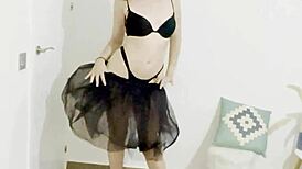 Oh yeah, this cute French milf loves to tease her big bisexual boobs!