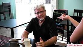 Old Man Rips Clothes Fucks Petite Blonde Teen Pussy Deepthroat