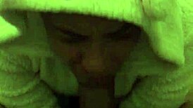 Sonja returns delivering sloppy blowjob on monster black cock sucking cumshot deepthroat wet.