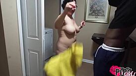 Nerdy Vicki Verona whored by Bones Montana's big black cock housewide