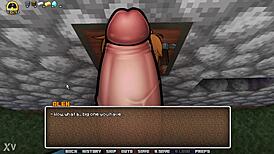 alex drops to her knees for a massive gloryhole suck in hornycraft