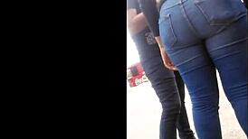 ever notice that tight jeans latina teen's huge candid ass on street? 😏