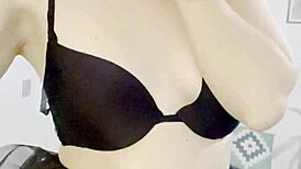 Oh yeah, this cute French milf loves to tease her big bisexual boobs!