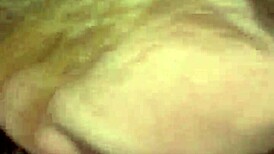 Skinny blonde teen gags on sloppy deepthroat facefuck with massive cumshot