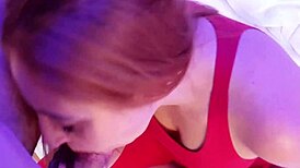 Double Cumshot Facial for Lingerie Milf Wife Close-Up Swallow