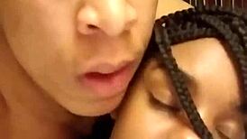 ebony beauty gets wild hotel pounding with rough facial finish