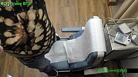 Nurse spreads patient's ass for deep anal fingering in gloves