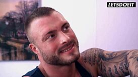 Anastasia brokelyn rides cock hard doggystyle in hostel room