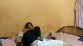 stepsis student begs bro suck her pussy then ride him wild