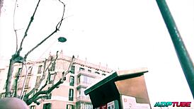 Skinny shaved spanish teen with small waist rides boxer's monster cock doggystyle and cowgirl part 1