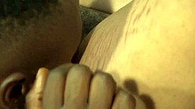 Beautiful Ebony Girl Next Door Gets Massaged Then Fucks Neighbor in Garage