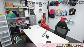 skinny milf caught shoplifting gets punished hard by mall cop in garage pov 😩🚔