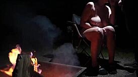 out in forest totally naked sucking fat cock with big tits bouncing 🌳🍆