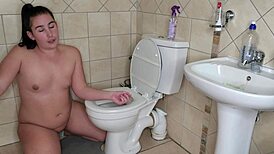 bbw tells you lick public toilet during her cum countdown humiliation