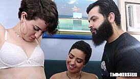 dude rams asses of two chubby feminists with hairy wet pussies