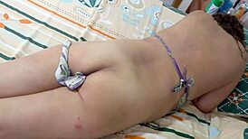 Stepmom Rams Two Giant Dildos Deep in Beach Pussy