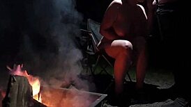 out in forest totally naked sucking fat cock with big tits bouncing 🌳🍆