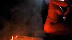 out in forest totally naked sucking fat cock with big tits bouncing 🌳🍆