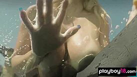 Bubble-soaked Ebony Milf Misty Stone and Nude Teen Girlfriends Wash Car