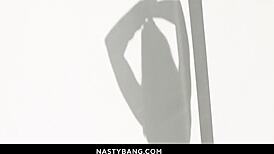 ella and katrina slip into red lingerie, licking shaved pussies and scissoring to intense muff diving orgasms