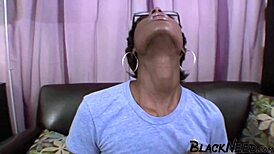 yo fat ebony bbw slurps that big white cock before rough anal