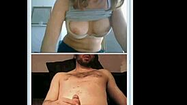 feels so good watching this cute teen brunette flash her tits and help jerk that cock on webcam