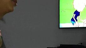 check out this 18 year old latina sucking cock with her big tits out