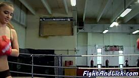 stunning 18+ teens wrestle hard then lick shaved pussies wet