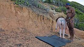 mature guy takes her out, pounds ass, creampies deep