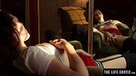 black stockings garters no panties babe fingers pussy to orgasm 💦😈