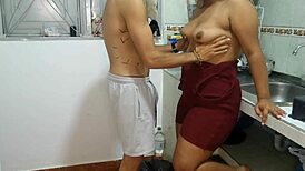 Hey stepmom, amateur kitchen fuck during lunch hour feels so wrong