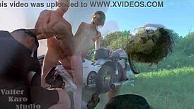 hot biker rams big cock deep in pretty teen's tight ass