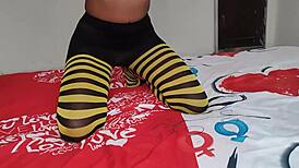 hey stepmom your tits and ass look so rub-able with my cock on feet