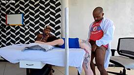 Heart pounding as doctor fucks wife beside clueless husband