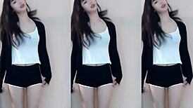 hey this cute chinese girl dances sexy on the wild coaster