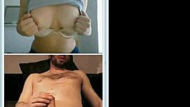 feels so good watching this cute teen brunette flash her tits and help jerk that cock on webcam