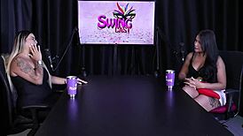 Suellen barrar traumatised by big cock in black rain fetish on sheer red