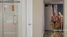 Pretty blonde gets dominated hard by her friend while studying 📚💦