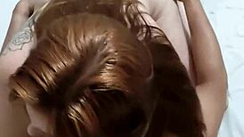 Amateur Brazilian couple's homemade sex ends in massive cumshot