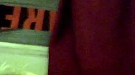 Blonde gringa milf flashes her big tits and panties