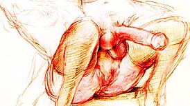 vintage erotic art captures sensual antique scenes in retro style