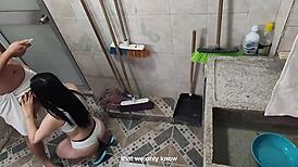 Step-Cousin Films Petite Suck and Rimjob on His Cock